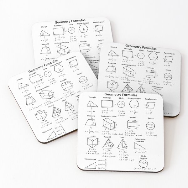 Item preview, Nerdy The Ultimate Geometry Cheat Sheet Math Teacher Black Text designed and sold by MathWare MathClips.