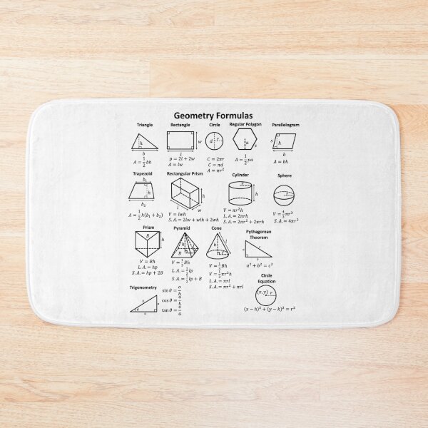 Item preview, Nerdy The Ultimate Geometry Cheat Sheet Math Teacher Black Text designed and sold by MathWare MathClips.