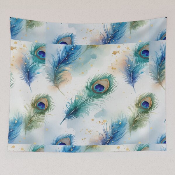 Item preview, Watercolor Peacock Feathers Pattern Design designed and sold by animenosekaiii.