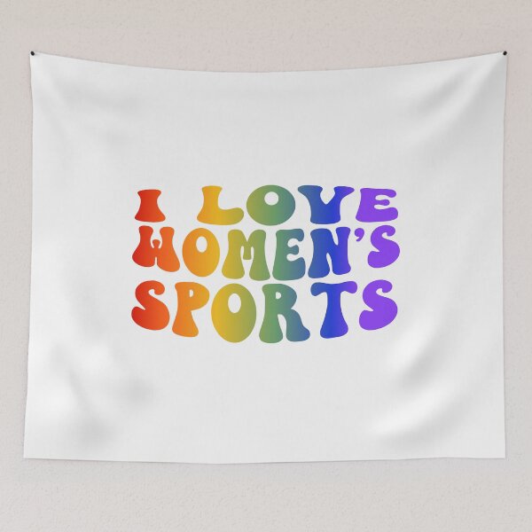 Item preview, I Love Women's Sports Groovy Rainbow designed and sold by coffeepolicy.