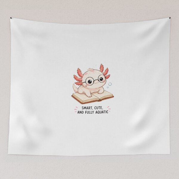 Item preview, Cute Axolotl Bookworm Sticker | Smart Cute Fully Aquatic Book Lover Design designed and sold by Ancient Egypt treasures.