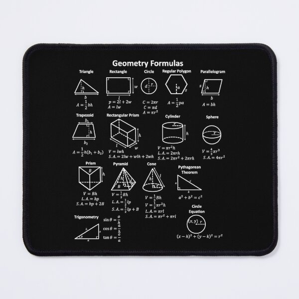 Item preview, Nerdy The Ultimate Geometry Cheat Sheet Math Teacher White Text designed and sold by MathWare MathClips.