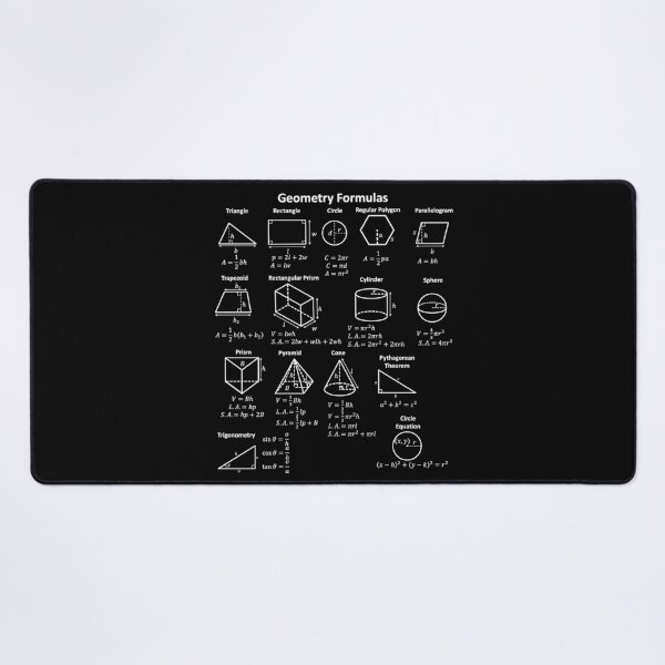 Item preview, Nerdy The Ultimate Geometry Cheat Sheet Math Teacher White Text designed and sold by MathWare MathClips.