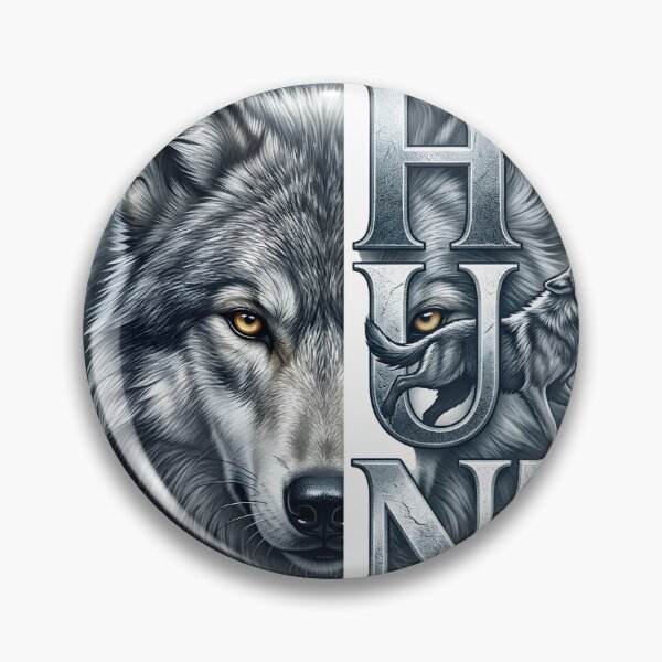 Item preview, HUNT Wolf Typography Wildlife Nature designed and sold by Presshue.