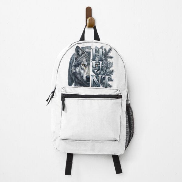 Item preview, HUNT Wolf Typography Wildlife Nature designed and sold by Presshue.