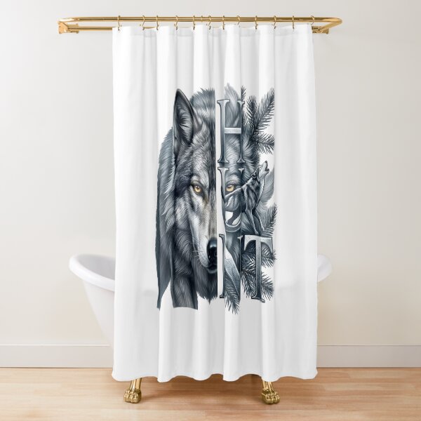 Item preview, HUNT Wolf Typography Wildlife Nature designed and sold by Presshue.