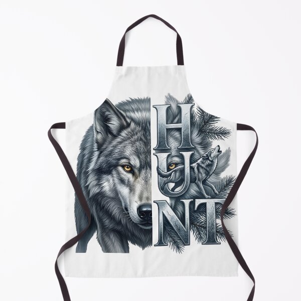 Item preview, HUNT Wolf Typography Wildlife Nature designed and sold by Presshue.