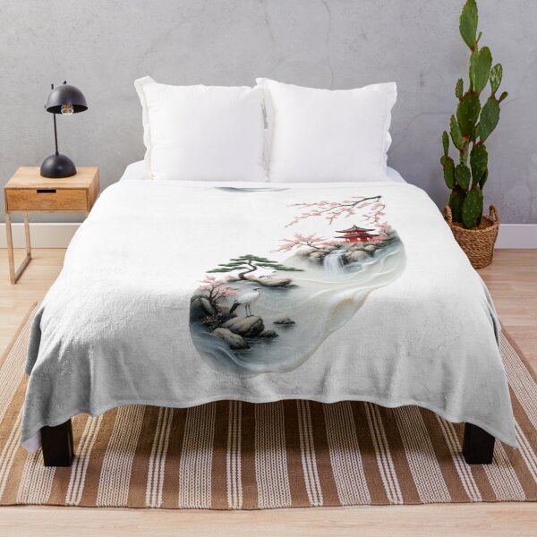 Item preview, Japanese Wave Landscape Temple Cherry designed and sold by animenosekaiii.