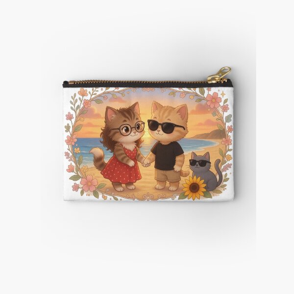 Item preview, Cute Cat Couple Beach Sunset Romantic Art designed and sold by mimiartes.