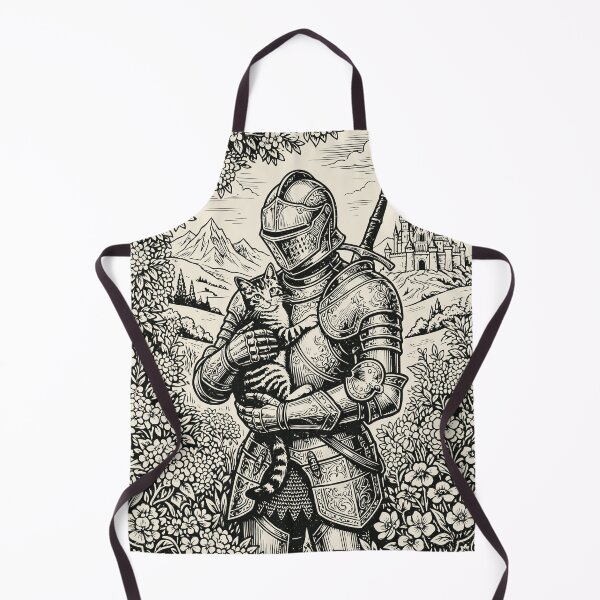 Item preview, Medieval Knight Cat Lover Vintage Floral Fantasy designed and sold by Y-Vibes.