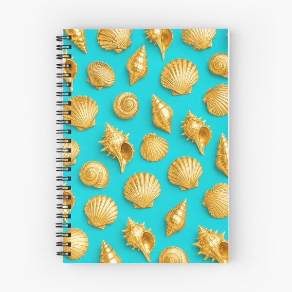 Item preview, Gold Seashells with Turquoise background designed and sold by irisArtts.