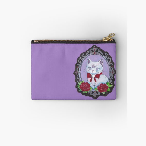 Item preview, Gothic White Cat Cameo — Pastel Goth Creepy Cute Witchy Cat Art designed and sold by Darkfully-Done.