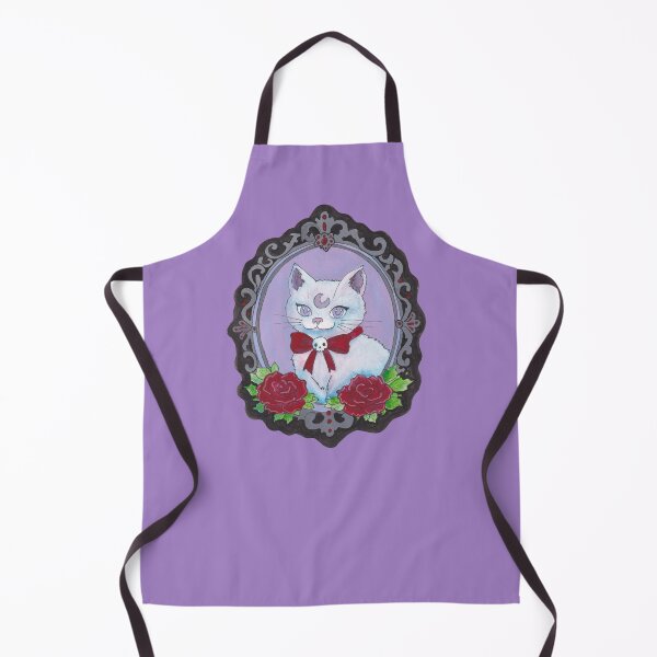 Item preview, Gothic White Cat Cameo — Pastel Goth Creepy Cute Witchy Cat Art designed and sold by Darkfully-Done.
