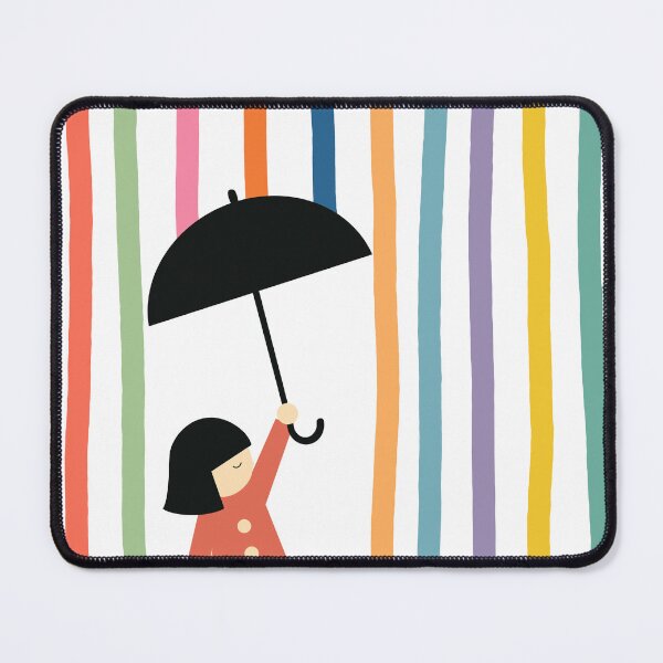 Item preview, Girl with Umbrella Rainbow Rain designed and sold by OlhaDreamArt.