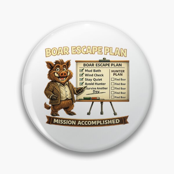 Item preview, Boar Escape Plan - Funny Hunting Design designed and sold by C6S5M.