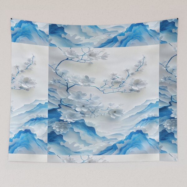 Item preview, 3D Floral Water Drops Blue Waves designed and sold by animenosekaiii.