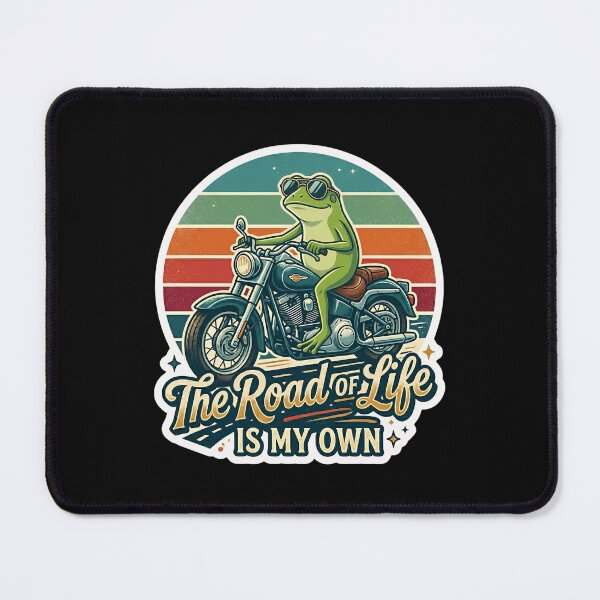 Item preview, The Road Of Life Is My Own Frog Motorcycle Motivational Quote Shirt | Positive Mindset Mental Health Gift For Frog Lovers designed and sold by Basma Designs | Funny Shirts, Stickers & Mugs.