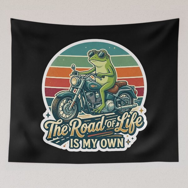 Item preview, The Road Of Life Is My Own Frog Motorcycle Motivational Quote Shirt | Positive Mindset Mental Health Gift For Frog Lovers designed and sold by Basma Designs | Retro, Kawaii Shirts & Stickers.