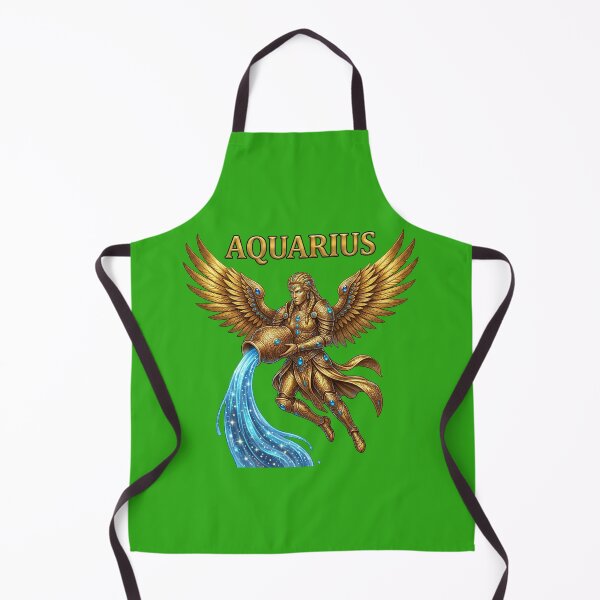 Item preview, Golden Aquarius Zodiac Winged Angel Design designed and sold by Utopian-Magic.