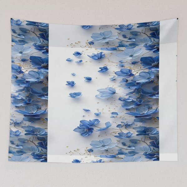 Item preview, Blue 3D Floral Petals Gold Accent designed and sold by animenosekaiii.