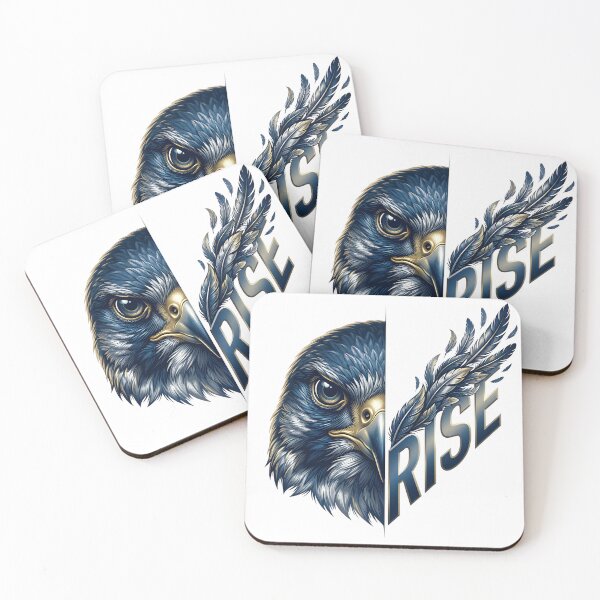 Item preview, RISE Falcon Feather Typography Bird Art designed and sold by Presshue.