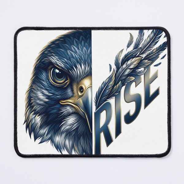 Item preview, RISE Falcon Feather Typography Bird Art designed and sold by Presshue.