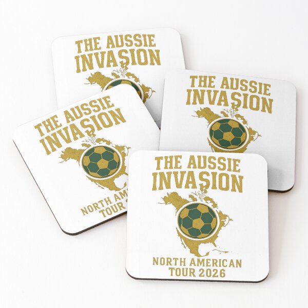 Item preview, Australia Football Aussie Invasion North American Tour 2026 Retro Tee designed and sold by EXATEES  ⭐⭐⭐⭐⭐.
