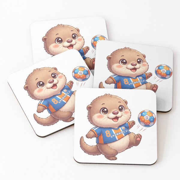 Item preview, Cute Otter Football Mascot Kawaii Soccer Animal Cartoon T-Shirt designed and sold by canvahub.