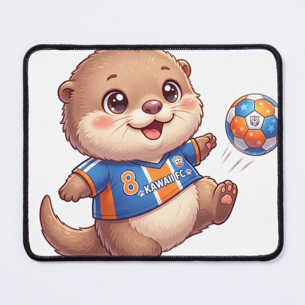 Item preview, Cute Otter Football Mascot Kawaii Soccer Animal Cartoon T-Shirt designed and sold by canvahub.