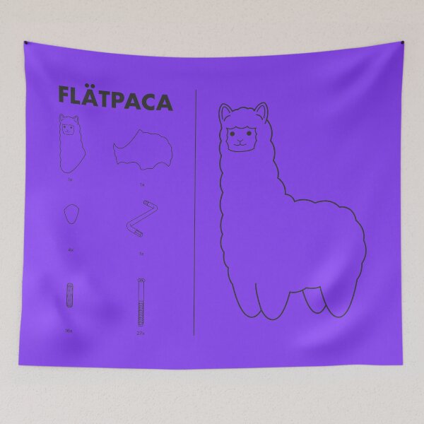 Item preview, Flatpaca flat pack Alpaca - Purple designed and sold by animinimal.