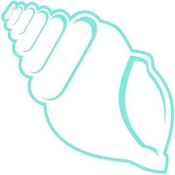 Artwork thumbnail, Teal Conch Shell Outline by Risa-C