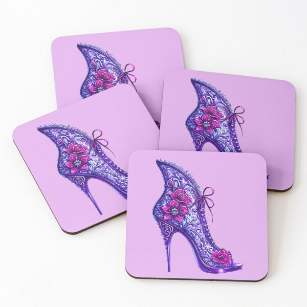 Item preview, Purple Jeweled Fantasy Victorian Boot designed and sold by LaRoach Digital Arts.
