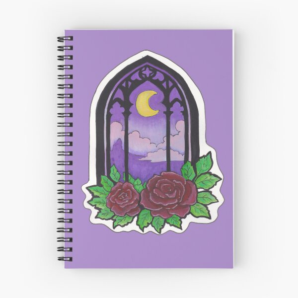 Item preview, Gothic Arched Window & Roses — Pastel Goth Moon Art Print Creepy Cute designed and sold by Darkfully-Done.