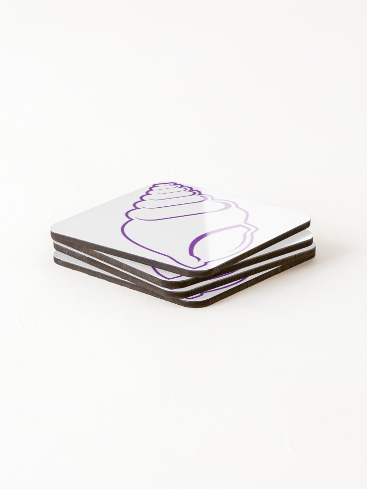 Thumbnail 4 of 5, Coasters (Set of 4), Purple Conch Shell Outline designed and sold by Risa-C.