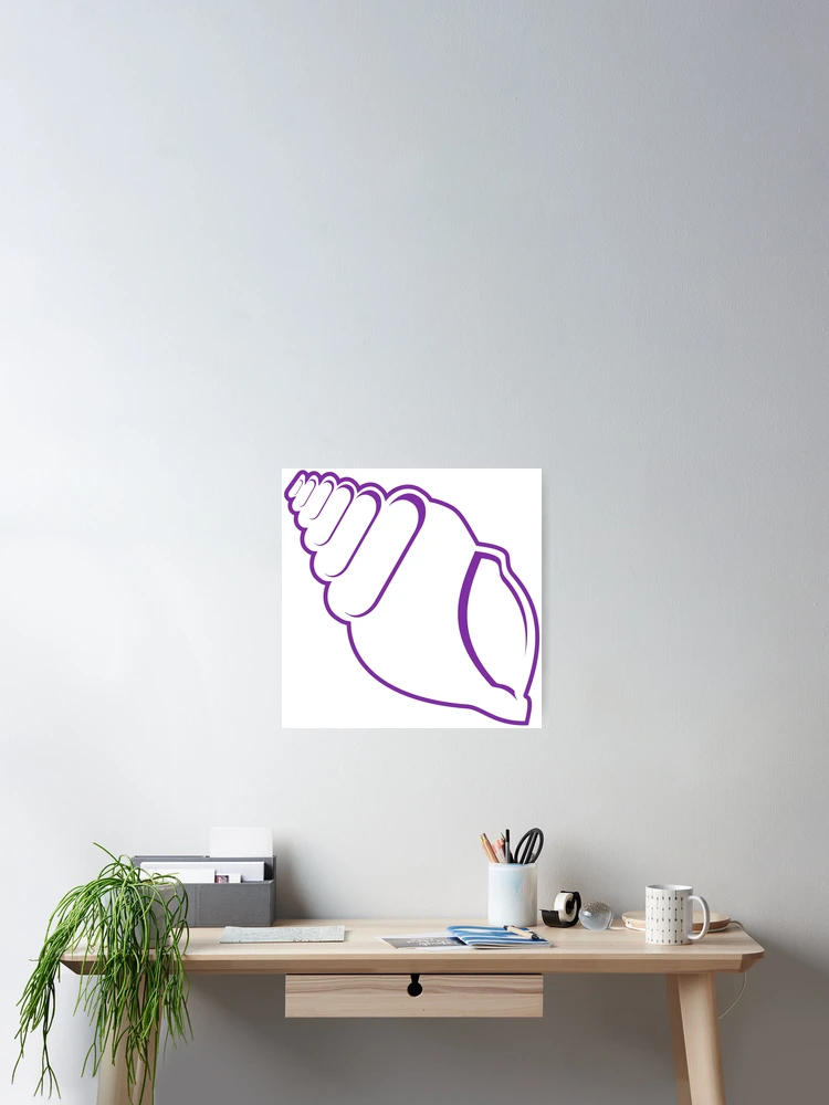 Thumbnail 2 of 3, Poster, Purple Conch Shell Outline designed and sold by Risa-C.