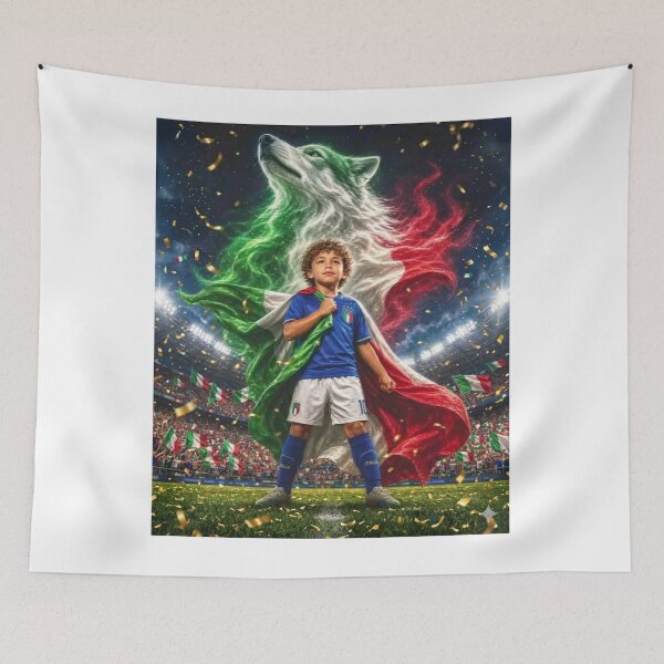 Item preview, Italy Football Wolf Spirit Azzurri Pride Art designed and sold by RoyalDeluxGo.