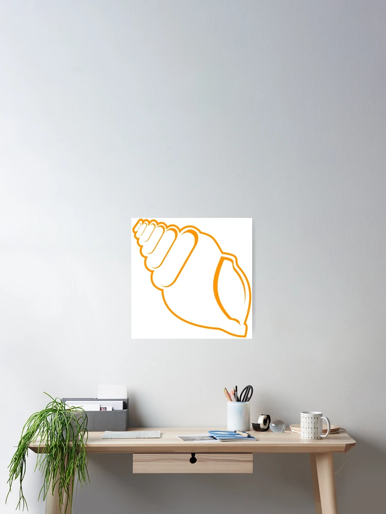 Thumbnail 2 of 3, Poster, Orange Conch Shell Outline designed and sold by Risa-C.