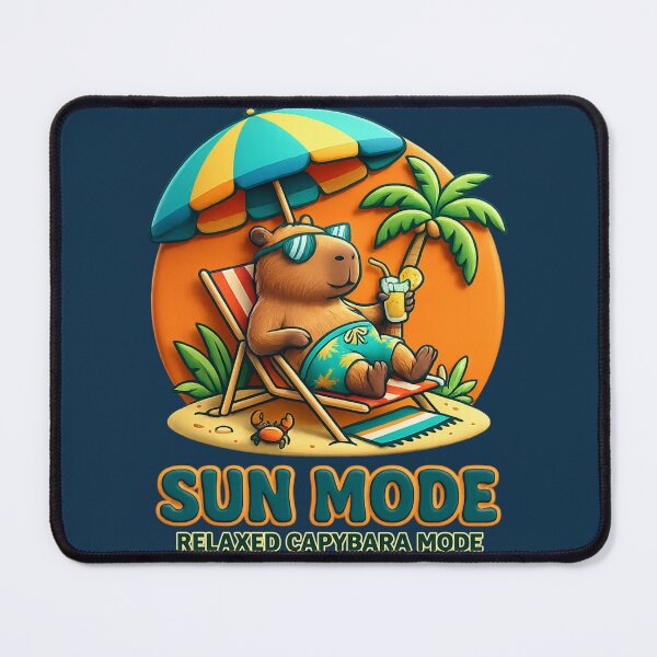 Item preview, Sun Mode Capybara Funny Summer Vacation Aesthetic Chill Beach Umbrella Design designed and sold by MartBook.