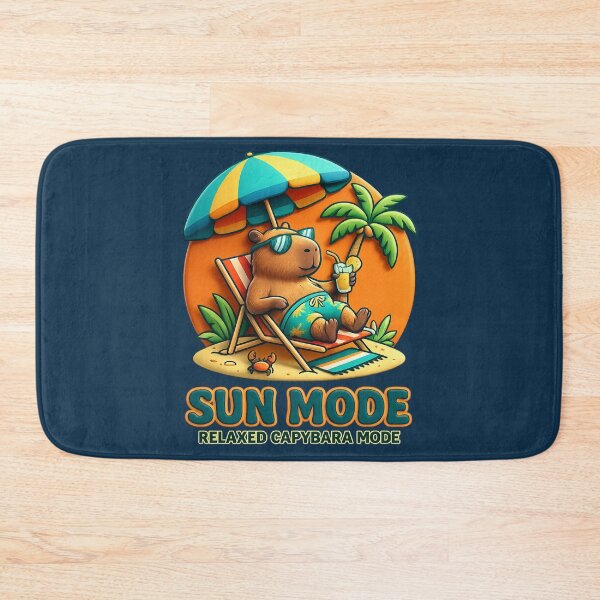 Item preview, Sun Mode Capybara Funny Summer Vacation Aesthetic Chill Beach Umbrella Design designed and sold by MartBook.