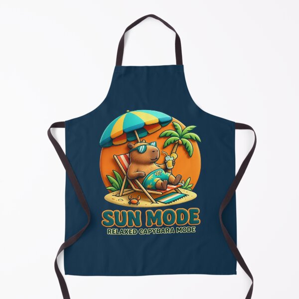 Item preview, Sun Mode Capybara Funny Summer Vacation Aesthetic Chill Beach Umbrella Design designed and sold by MartBook.