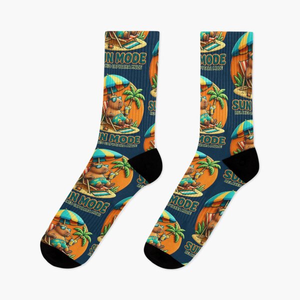 Item preview, Sun Mode Capybara Funny Summer Vacation Aesthetic Chill Beach Umbrella Design designed and sold by MartBook.
