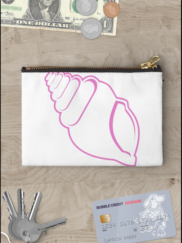 Thumbnail 3 of 4, Zipper Pouch, Pink Conch Shell Outline designed and sold by Risa-C.