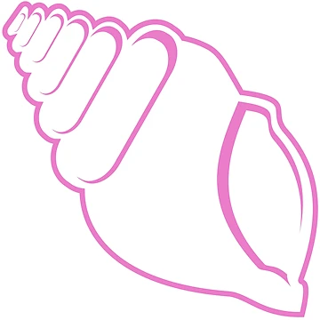 Artwork thumbnail, Pink Conch Shell Outline by Risa-C