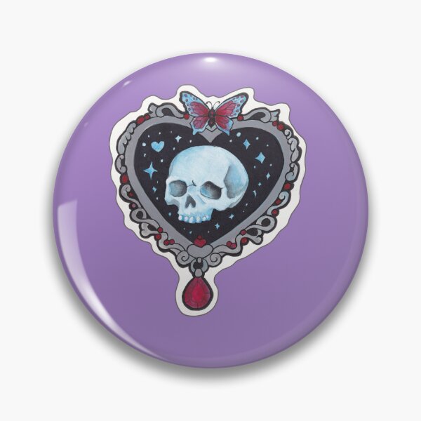 Item preview, Memento Mori Skull Heart — Pastel Goth Butterfly Jewel Creepy Cute Print designed and sold by Darkfully-Done.