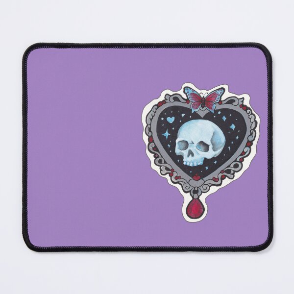 Item preview, Memento Mori Skull Heart — Pastel Goth Butterfly Jewel Creepy Cute Print designed and sold by Darkfully-Done.
