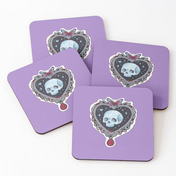 Item preview, Memento Mori Skull Heart — Pastel Goth Butterfly Jewel Creepy Cute Print designed and sold by Darkfully-Done.