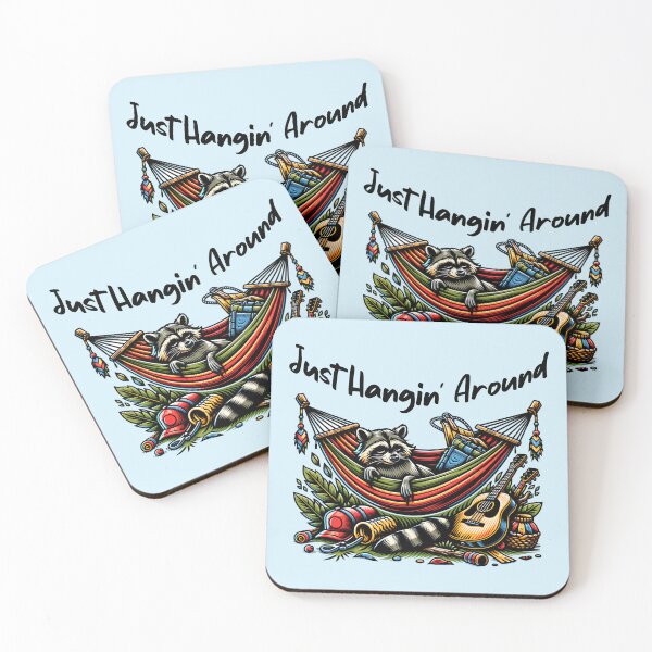 Item preview, Just Hangin Around Funny Raccoon Camping Hammock Nature Lover Design designed and sold by Sachie's Studio.