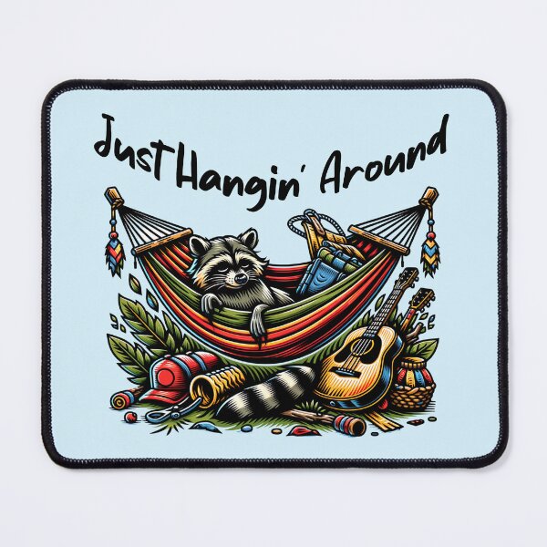 Item preview, Just Hangin Around Funny Raccoon Camping Hammock Nature Lover Design designed and sold by Sachie's Studio.