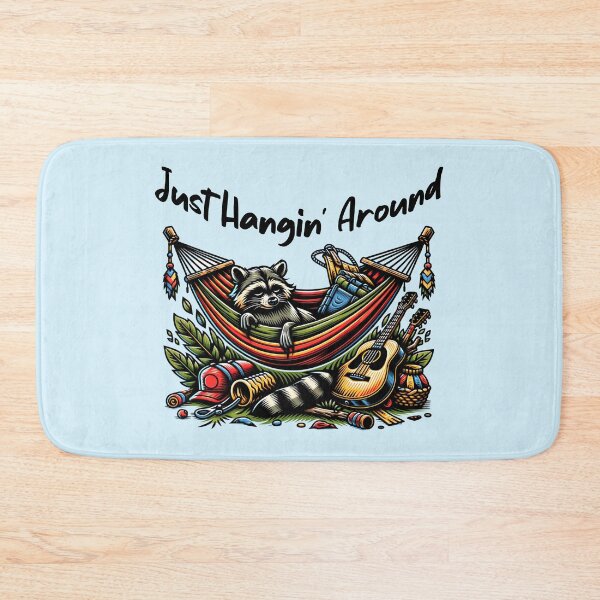 Item preview, Just Hangin Around Funny Raccoon Camping Hammock Nature Lover Design designed and sold by Sachie's Studio.