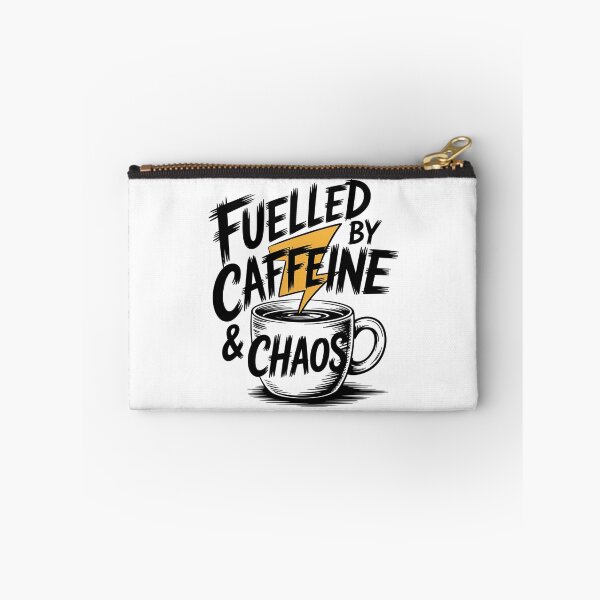 Item preview, Fuelled by Caffeine & Chaos – Funny Coffee Lover Quote Design designed and sold by Cool-cat-art.